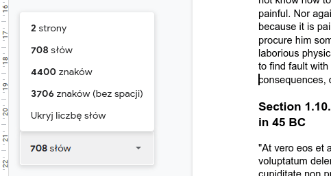 Liczenie słów w dokumentach google w czasie wpisywania